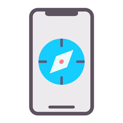 Vector Design Mobile Compass Icon Style