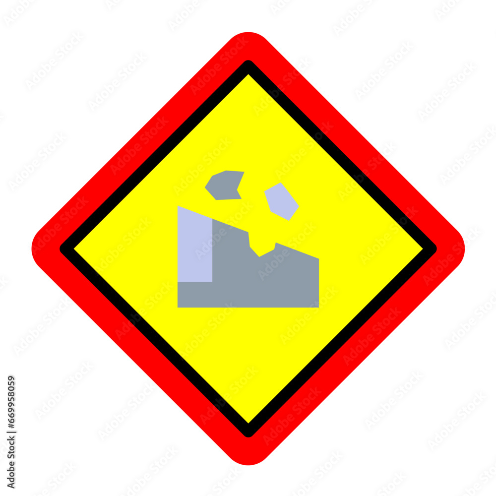 Poster vector design falling rocks icon style