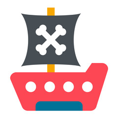 Vector Design Pirate Ship Icon Style