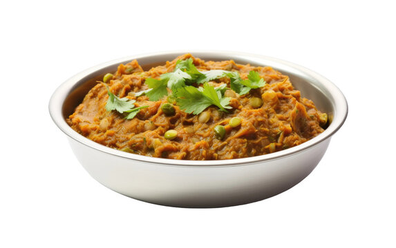 Spicy Mashed Brinjal Specialty on transparent background