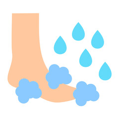 Vector Design Washing Foot Icon Style