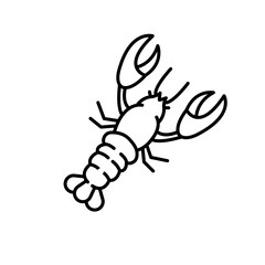 Lobster food icon. Outline lobster food vector icon for web design isolated on white background