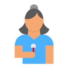 Vector Design Female Journalist Icon Style