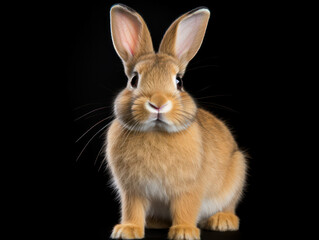 Obraz premium Rabbit Studio Shot Isolated on Clear Black Background, Generative AI
