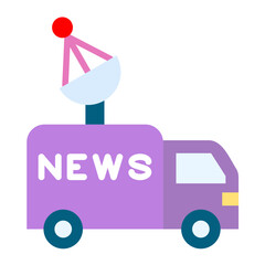 Vector Design News Van Icon Style