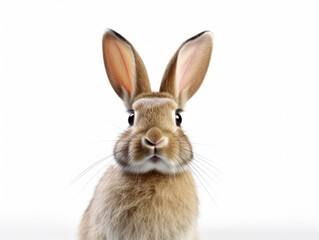 Fototapeta premium Rabbit Studio Shot Isolated on Clear White Background, Generative AI