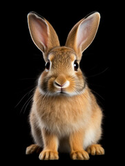 Fototapeta premium Rabbit Studio Shot Isolated on Clear Black Background, Generative AI