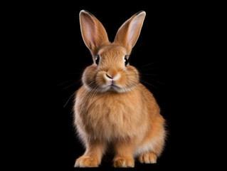 Fototapeta premium Rabbit Studio Shot Isolated on Clear Black Background, Generative AI