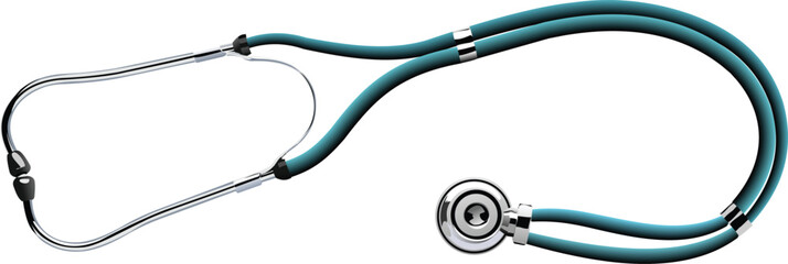 The stethoscope on white background. Vector illustration - obrazy, fototapety, plakaty