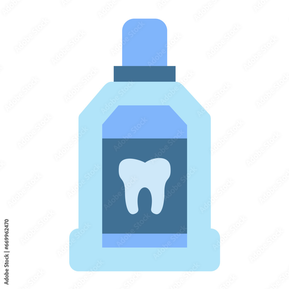 Wall mural mouthwash icon style