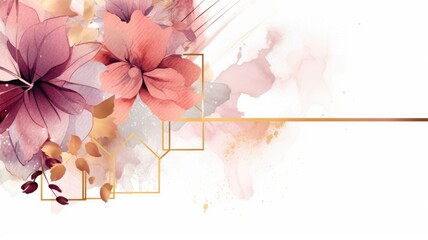 Watercolor abstract design for background of wedding or buzzy social media banner generative AI