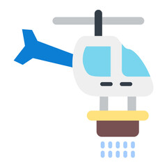 Firefighter Helicopter Icon Style
