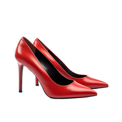Women High heel  shoes on transparent png. Ai generative.