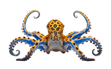 Deadly Blue Ringed Octopus on transparent background