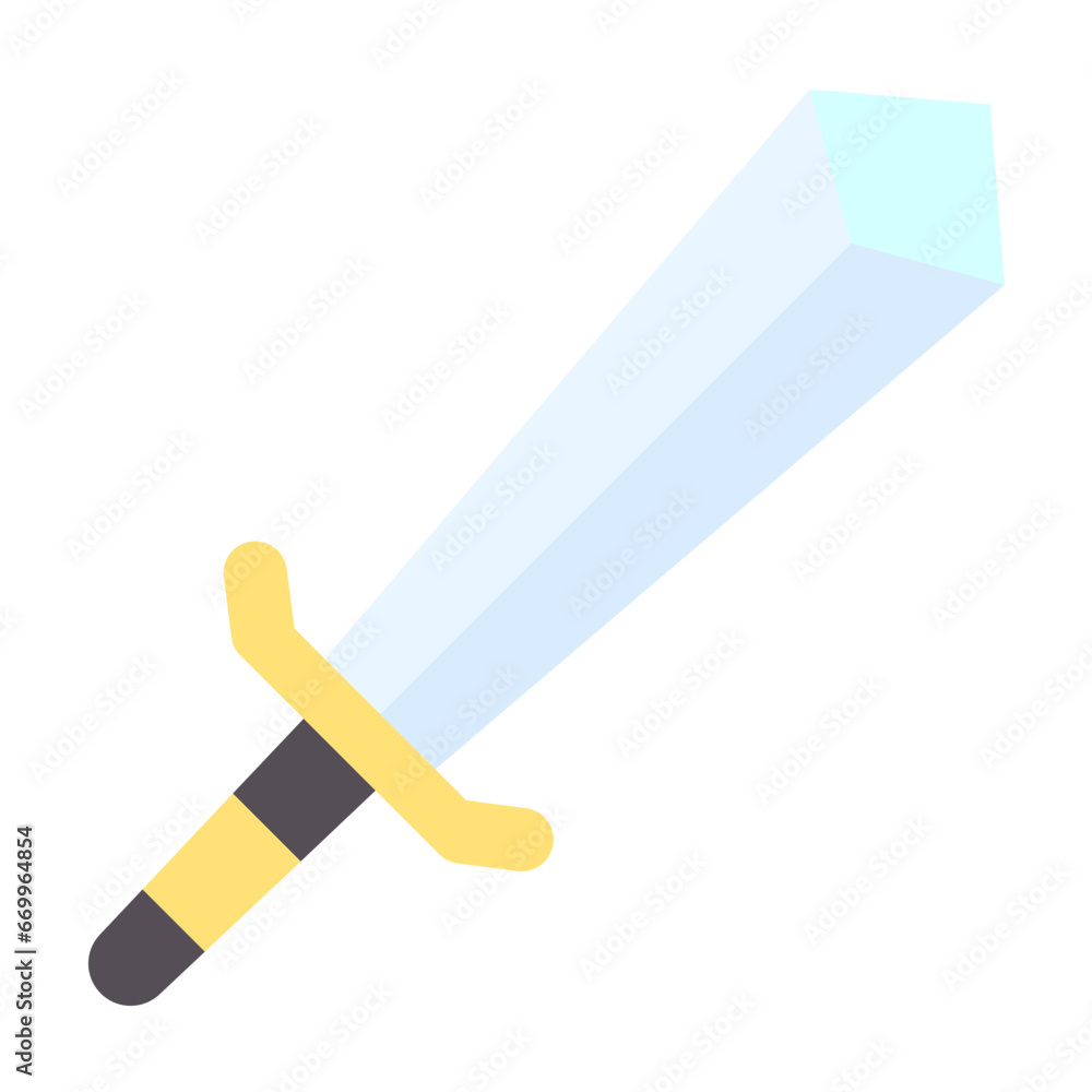 Sticker sword toy icon style