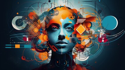 Cutting edge geometric theoretical design plan with basic geometrical shapes and essential colorful shapes. Extraordinary for utilize in blurb expressions, web plan, branding introduction,