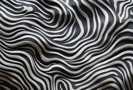 a close up of an abstract wavy pattern of a cow zebra , photography installations