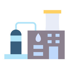 Oil Refinery Icon Style