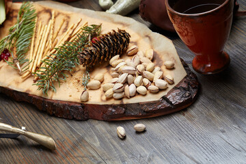 tasty appetizers on the Christmas table
