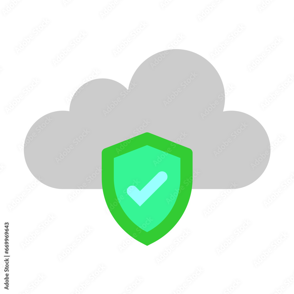 Wall mural Cloud Security Icon Style