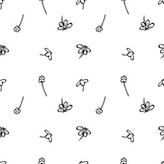 marigold pattern, seamless pattern of flowers and plants, vector print for fabric, paper, wallpaper.