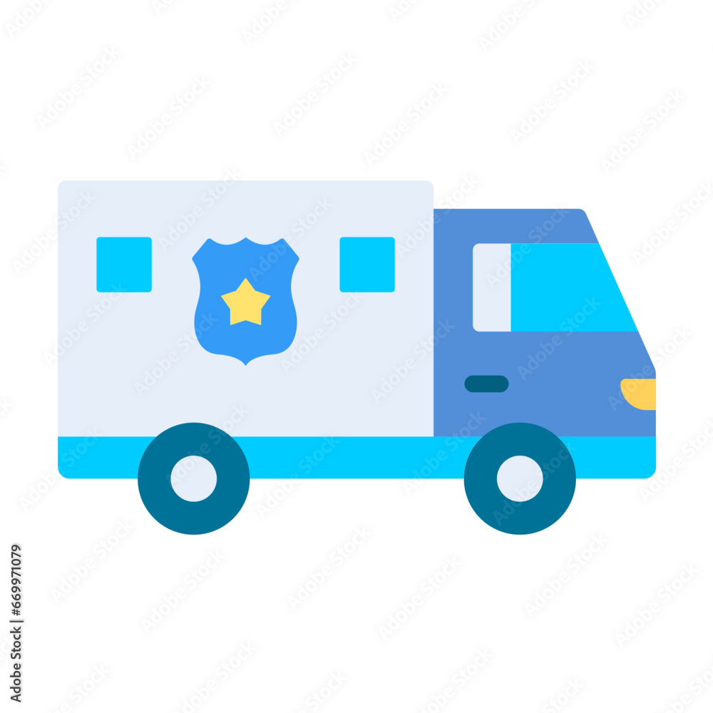 Canvas Prints Police Van Icon Style