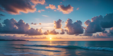 Naklejka premium beautiful sunset at the ocean