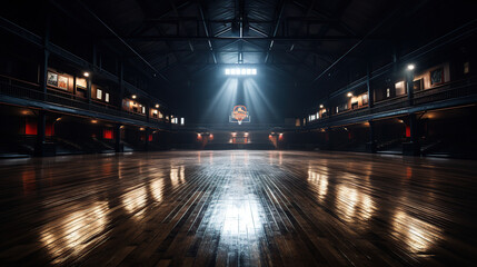 3D rendering of a basketball court