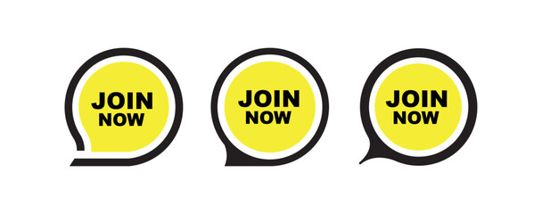 join now sign on white background	