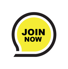join now sign on white background	