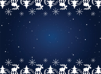 Winter blue background with a few Christmas and snowflake icons  © Mehedimiad