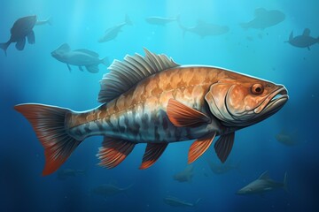 Illustration of a Channa fish. Generative AI