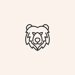 Bear geometric polygonal logo vector icon design template