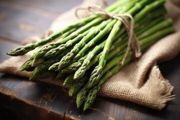 freshly picked asparagus with natural texture - obrazy, fototapety, plakaty