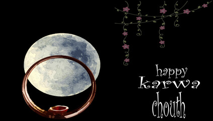 Happy Karwa Chauth Vector Image 