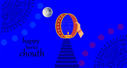 Happy Karwa Chauth Vector Image 