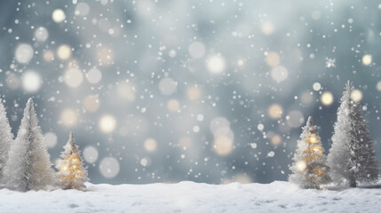 Christmas background, copy space, blurred winter background, holiday decoration