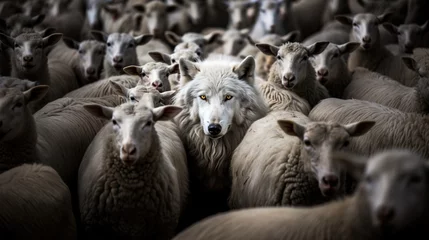 Tuinposter Wolf pretending to be a sheep concept © IBEX.Media