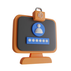  Computer Password 3d illustration 