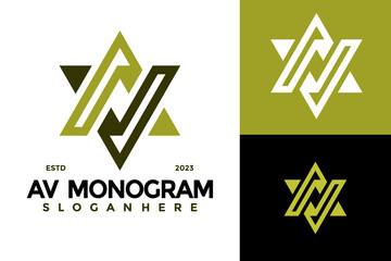 Simple modern initial letter AV monogram Logo design vector symbol icon illustration
