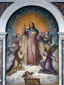 Sacred Heart of Jesus. Divine Mercy. Basilica of the Sacred Heart in Rome