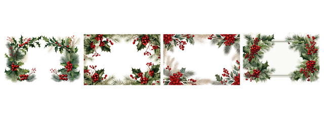 christmas border picture frame boughs greenery firs