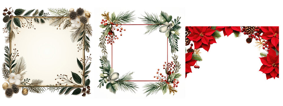 Christmas decoration Frame of flowers
