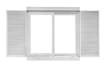 wooden window isolated