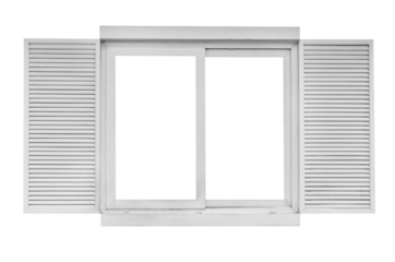 wooden window isolated