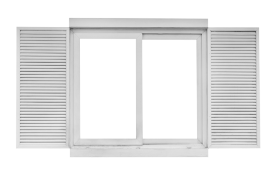 wooden window isolated