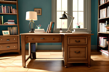 Fototapeta premium classic library. generative AI