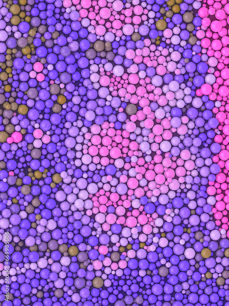 Fototapete 3d rendering digital illustration background with the multicolored particles. Abstract cover design