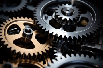 interconnected gears from a machine