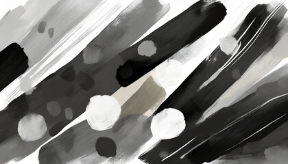 ai generated ai generative black grey white minimal abstract geometric strokes ink brush water color oil draw paint decoration background graphic art